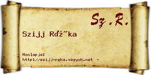 Szijj Réka névjegykártya